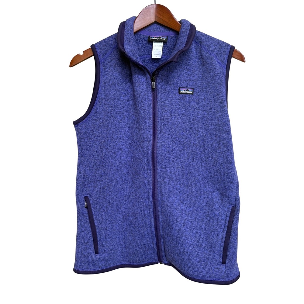 Patagonia Better Sweater Vest Womens Large Purple Knit Fleece Full Zip Outdoor